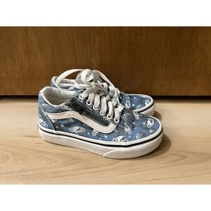VANS Youth Old School Zip Cosmic Glow Blue Zip Tie Sneakers Shoes Kids Size 12